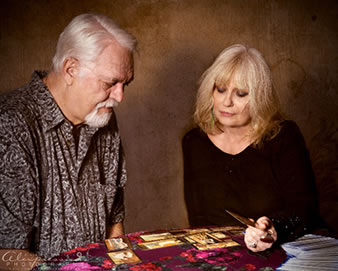 Share Starwas, respected psychic, reading a man's tarot cards